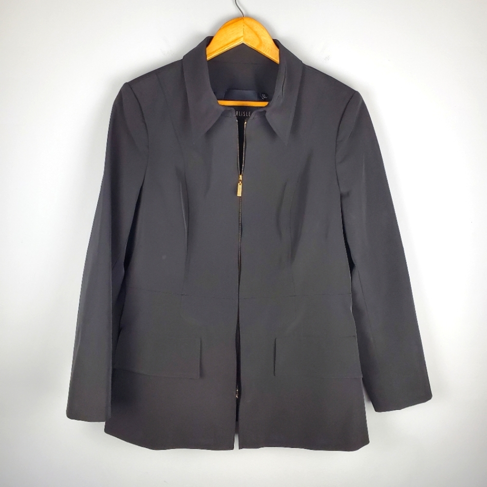 CARLISE Classic Black Coat, Size 12